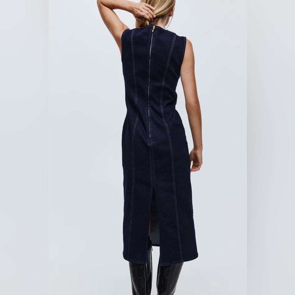 SLEEVELESS DENIM DRESS - Picture 3 of 6
